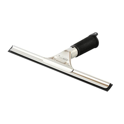 Restaurantware-Clean Tek Professional 11.81 Inch Window Squeegee, 1 Cleaning Squeegee with Rubber Blade - No-Slip Handle, Clean Mirror Or Car Windshield, Stainless Steel Wiper for Glass Door - size: 11 3/4", style: Stainless Steel, with Black Rubber Grip