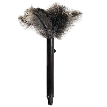 Retractable Ostrich Feather Duster for Cleaning, Fluffy and Natural Feather Duster with Retractable Handle， Reusable Eco-Friendly Handheld Cleaning Supplies (15 inch) - color: Model-15”-brown-1 Pieces