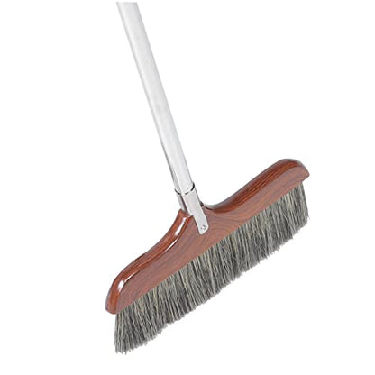 GARVALON Long Handle Telescoping Broom Detachable Dustpan Lightweight Soft Bristles for Indoor Floor Cleaning Dust and Hair Removal for Home and Office Use