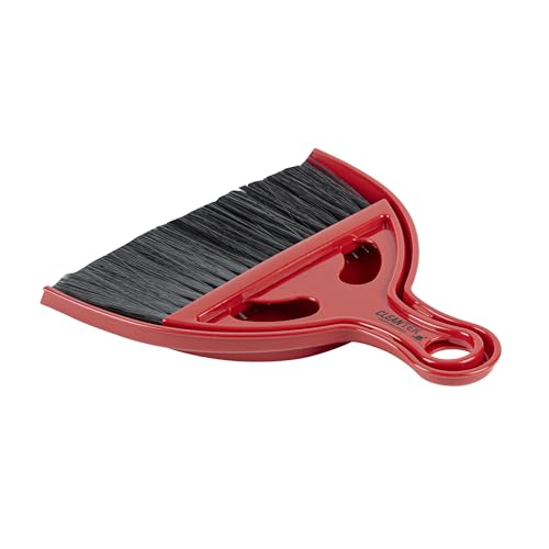 Restaurantware Mini Broom and Dustpan Set 10 Pack of Plastic Handheld Brush and Pan Compact Cleaning Kit with Ergonomic Handle Red and Black Office Desk and Home Cleaning Set