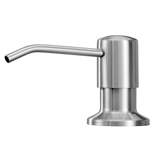 Soap Dispenser for Kitchen Sink, Bulit in Soap Dispenser Lotion Dispenser with 17 OZ Large Soap Bottle Refill from The Top, Brushed Nickel Stainless Steel Countertop Pump Head - color: Brushed Nickel