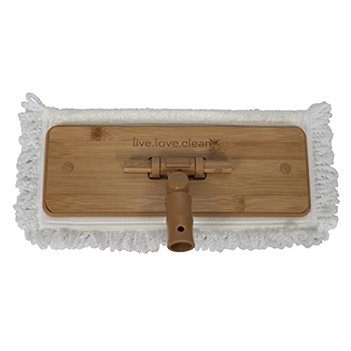 Harper Live.Love.Clean. Bamboo 2-in-1 Smooth Surface Wet/Dry Dust Mop with (2) Washable Pads for Cleaning Dust, Pet Hair & Fine Dry Dirt - style: Bamboo Wet/Dry Dust Mop