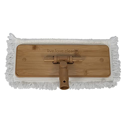 Harper Live.Love.Clean. Bamboo 2-in-1 Smooth Surface Wet/Dry Dust Mop with (2) Washable Pads for Cleaning Dust, Pet Hair & Fine Dry Dirt - style: Bamboo Wet/Dry Dust Mop