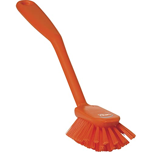 Vikan 42377 Brush,Dish,Scraping Edge,Med,11",PP/PBT,Orange - color: Orange