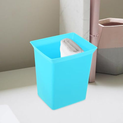 Outanaya Portable Cleaning Basket with Handle Plastic Storage Organizer Bin Sky Blue Compact Utility Caddy for Hotel Room Household Supplies