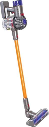 Casdon Dyson Cordless Vacuum Interactive & Officially Licensed Toy Dyson Vacuum for Children Aged 3+ Realistic Role-Play Fun, Purple and Orange - color: Purple