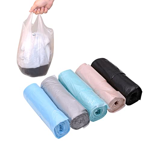 4 GALLON Bathroom Trash Bags, 5 Rolls/100 Counts Small HANDLES Garbage Bags for Office, Bathroom Wastebasket Waste Bin Colorful Portable Rubbish Bags (Mixed, 100 Counts) - size: 1 Count (Pack of 100)