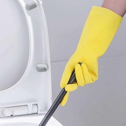 3 Pairs Rubber Gloves Cleaning, Waterproof Non-Slip Reusable Household Dishwasher Gloves for Home Bathroom Kitchen