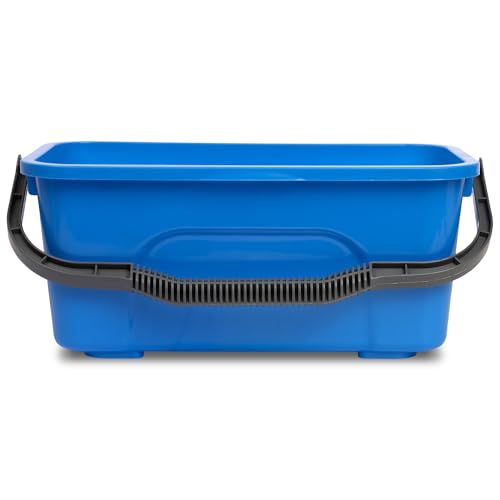 3-Gallon Heavy-Duty Cleaning Bucket - Durable High-Grade Plastic, Rectangular Design for Window Washing & General Cleaning, Sturdy Comfort-Grip Handle, Compact & Easy Storage