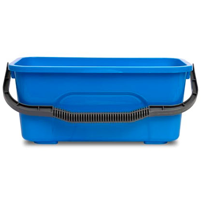 3-Gallon Heavy-Duty Cleaning Bucket - Durable High-Grade Plastic, Rectangular Design for Window Washing & General Cleaning, Sturdy Comfort-Grip Handle, Compact & Easy Storage