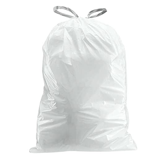 Plasticplace Custom Fit Trash Bags Compatible w Simplehuman Code H Drawstring Bags 8-9 Gallon Tear-Resistant Liner 200 Count Heavy-Duty Waste Disposal - color: White, size: 200 Count (Pack of 1)