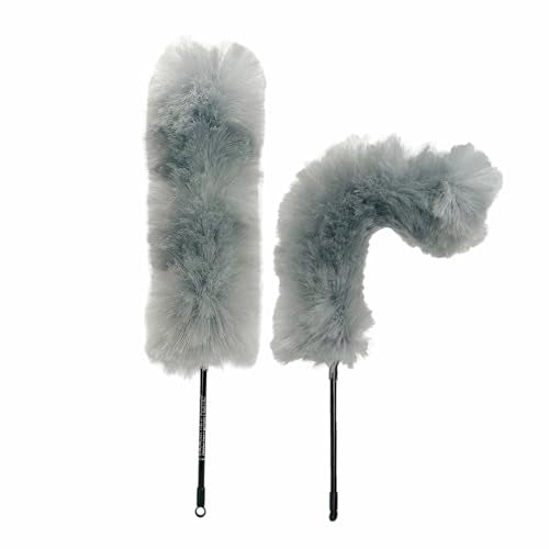 Kitchen + Home Large Static Duster - 27" Synthetic Feather Duster - Silver - color: Silver