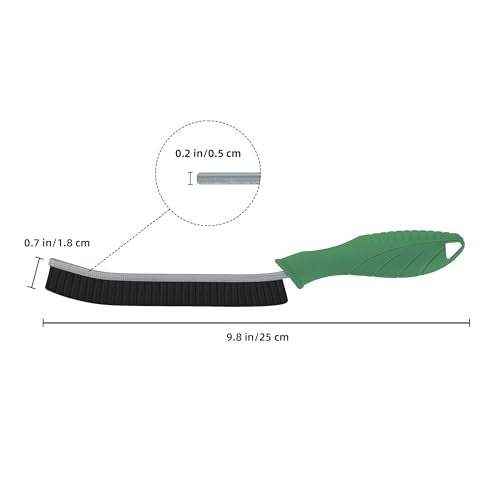 FOOGWEE Hard Bristle Crevice Cleaning Brush - Cleaning Supplies - Household Crevice Cleaning Tools - Multi-Purpose Crevice Brushes for Kitchen, Toilet, Window, Vehicle, Faucets, Grout (3, Green) - color: Green