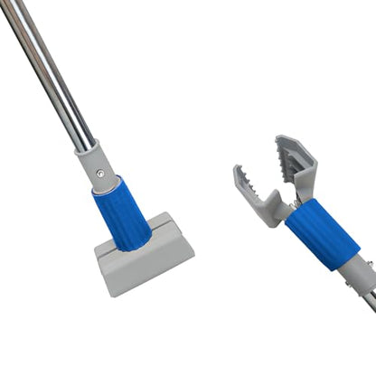 Heavy Duty Commercial Jaw Clamp Mop Handle 55.7 Inch, Thickened Stainless Steel Blue Mop Stick, Industrial Grade Replacement Adjustable Mop Rod - color: Blue, size: mop handle
