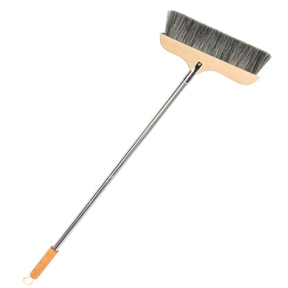 Ipetboom Broom Long Handle Soft Bristle Sweeper Indoor Floor Brush Hair Broom for Kitchen and Home - color: Black