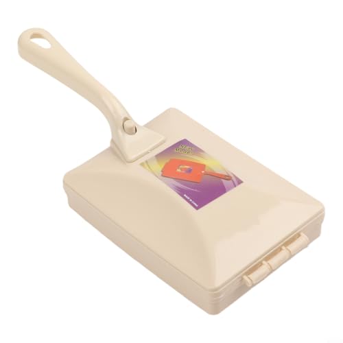 Double Brush Handheld Roller Brush Sweeper For Carpet Crumb Cleaning And Sofa Crumb Removal, Dust Collected In Container Opened By Push Button(Beige) - color: Beige