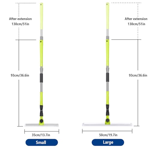Rubber Broom for Pet Hair Hardwood Floor, with 51 Long Handle Silicon Broom, Squeegee Mop for Floor Cleans Glass,Fine Dust,Hair,Liquids,Large:50×130cm - size: Large:50×130cm