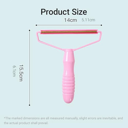 Manual Lint Remover 1 Pack Portable Fabric - Pet Hair Remover for Clothes Furniture Carpet, Fluff Removal Tool - color: Pink