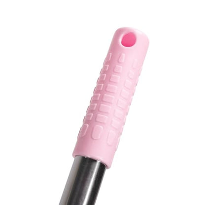 Carpet Sweeper Manual Push Handheld, Push Sweeper 2 in 1 Hand Floor Hand with 180 Degree Rotating Hard Floor Mopping Cleaner for Wooden Marble (Pink)