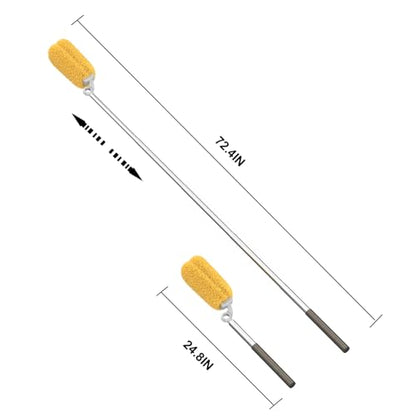 Long Handle Dusters for Cleaning with 2 Replacement Heads, Washable Cleaning Duster Kit with Laundry Mesh Bag, Cobweb Duster, Extendable Dusting Tool for Home and Office