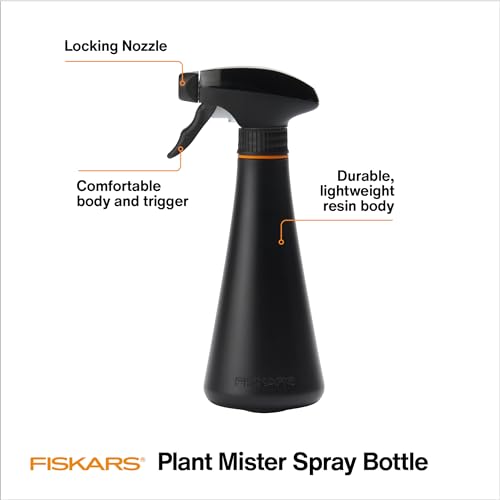 Fiskars Plant Mister Spray Bottle for Indoor Plants, Gentle & Fine Water Mist for Evenly Hydrating Orchids & Ferns, 10 oz Lightweight Recycled Plastic, Ergonomic Trigger with Locking Nozzle, Black - size: Mister