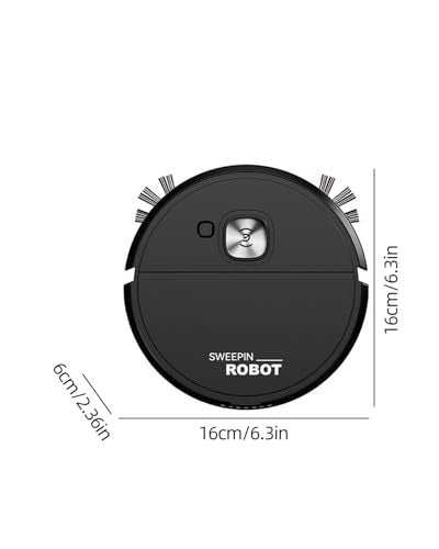 Smart Floor Vacuum Robot, Strong Suction Quiet Slim Sweep Mop, Robot Vacuum for Pet Hair Hard Floor & Low-Pile Carpet Home Cleaning, No Battery Included (3 AA 1.5V Batteries Required), White - color: White