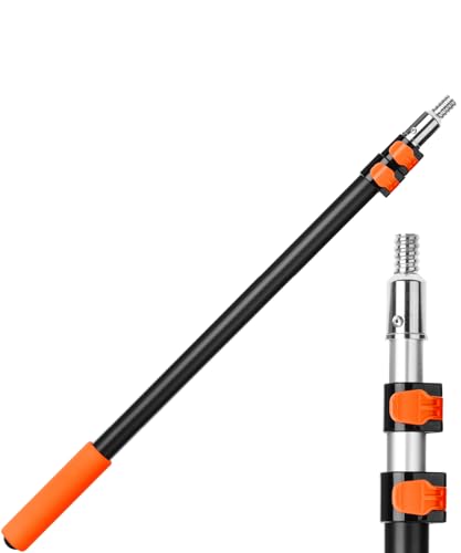 Bates- Telescopic Extension Pole, 6 Ft, Aluminum Alloy, Sturdy Multi-Purpose Extension Pole with Flip-Lock Design for Painting, Dusting and Cleaning - color: Black and Orange, size: 6 Ft, 1 Pack