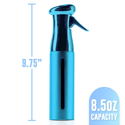 Colortrak Luminous Spray Bottle, 250ml/8.5oz Bottle with Full 360° Distribution, Easy-Use Pump, Quick View Window to Monitor Water Level, Eco-Friendly, Aqua - color: Aqua