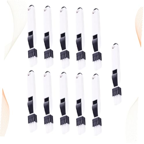 Yardwe 11pcs Window Door Track Cleaning Brush Set with Dustpan, Detachable Keyboard Dustpan Brush, Multipurpose Crevice and Groove Cleaner for Household and Office Use, Black