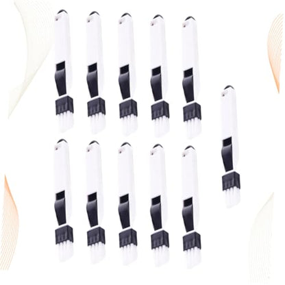 Yardwe 11pcs Window Door Track Cleaning Brush Set with Dustpan, Detachable Keyboard Dustpan Brush, Multipurpose Crevice and Groove Cleaner for Household and Office Use, Black