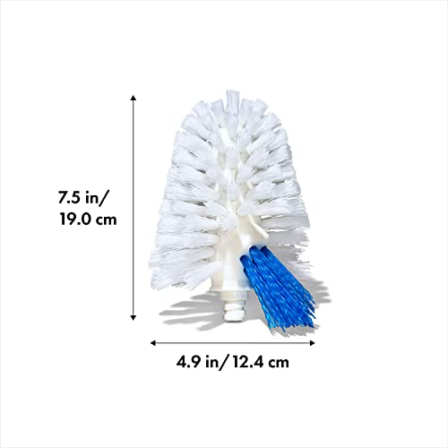 OXO Good Grips Toilet Brush with Rim-Cleaner Replacement Head, White, Plastic Handle, 10-Inch - size: 1 Count (Pack of 1)