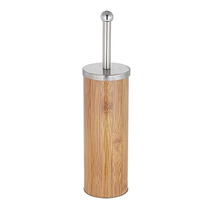 Rustic Deep & Sturdy Toilet Bowl Brush with Holder - Metal Bowl Brush- Durable Scrubbing - Toilet Cleaners - Household Essentials - Bathroom Cleaner - Wooden Look, Natural - color: Natural