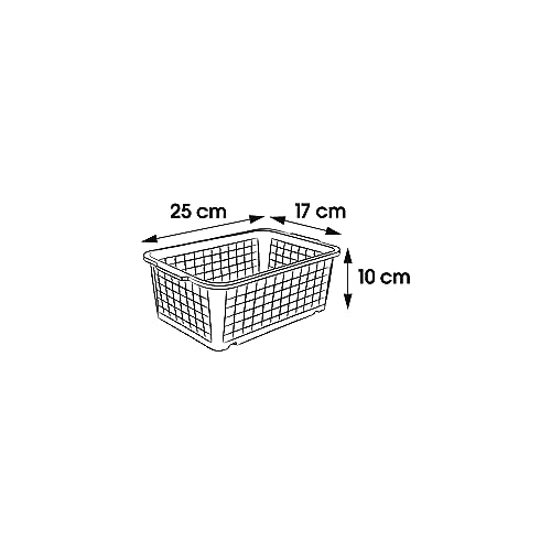 keeeper Storage Basket, Sturdy Plastic (PP), 2.8 l, 25 x 17 x 10 cm, Fred, Transparent-Natural