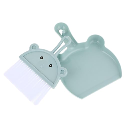 Amabro Small Dustpan Broom Set, Mini Dust Pan with Brush Set Hand Dustpan Table Top Brush Cute Table Crumb Sweeper Broom for Home Desktop Sofa Kitchen Keyboard Sweeping Cars Pet Nest(Blue)