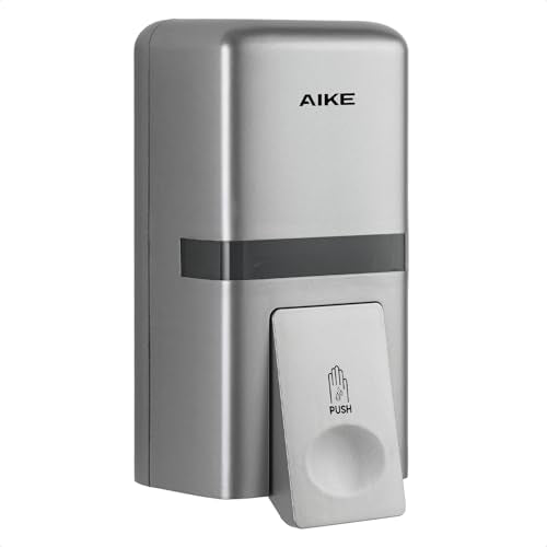 AIKE Wall Mount Liquid Soap Dispenser, 27oz Large Capacity with Extended Pump for Commercial Bathrooms,AK1008(Silver) - color: Silver