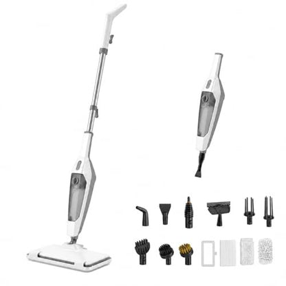 SENMO Steam Mop, 14-in-1 Detachable Steam Cleaner for Home and Floor, 1300W 228°F Deep Cleaning MultiPurpose Floor Steamer with 14 Attachments for Hardwood Floors, Tile, Grout, Furniture, Carpet, Wall