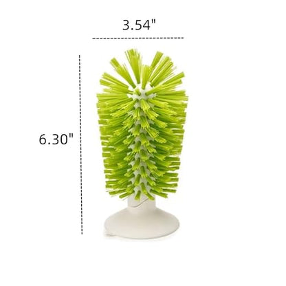 2PCS Glass Cleaning Brush with Suction Cup, Kitchen Bottle and Wine Cup Cleaner, Stable Washing for Cups, Mugs, Decanters and Jugs, Green - color: Green, size: 2PCS
