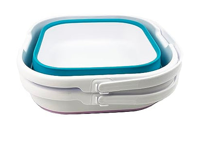 SAMMART 9.5L (2.5 gallon) Collapsible Rectangular Handy Bucket (Ceramic Blue/Pale Purple(Set of 2)) - color: Ceramic Blue/Pale Purple(set of 2)