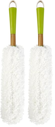 Full Circle Dust Whisperer Washable Microfiber Duster, Green (Pack of 2) - color: Verde