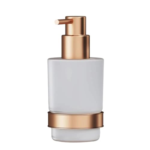 Soap Dispenser, Zinc Alloy + Frosted Glass Soap Dispenser Set with Pump,Wall Mounted Bath Accessories for Bathroom and Kitchen,Rose Gold - color: Rose Gold