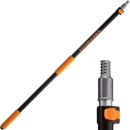 5-8 ft Long Telescopic Extension Pole // Multi-Purpose Extendable Pole with Universal Twist-on Metal Tip // Lightweight and Sturdy // Best for Painting, Dusting and Window Cleaning - size: 8 feet