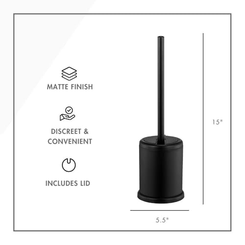 ToiletTree Products Deluxe Toilet Brush with Lid - Black 2 Pack - style: Black 2 pack