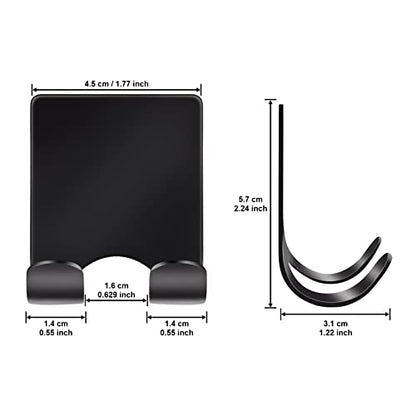 Diesisa Razor Holder 304 Stainless Steel for Shower + Adhesive Sticky Heavy Duty Waterproof Wall Hooks, Premium for Hanging Towels, Coat, hat (6+6 Pack) - Black - color: Black-12pcs