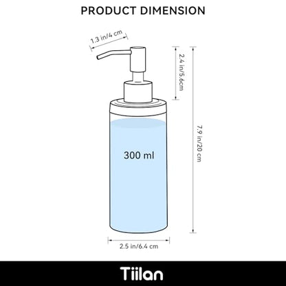 Countertop Hand Soap Dispenser, Refillable Stainless Steel Soap Pump Bottle for Bathroom & Kitchen, Free Standing - 300ml, Brushed Nickel - color: Brushed Nickel