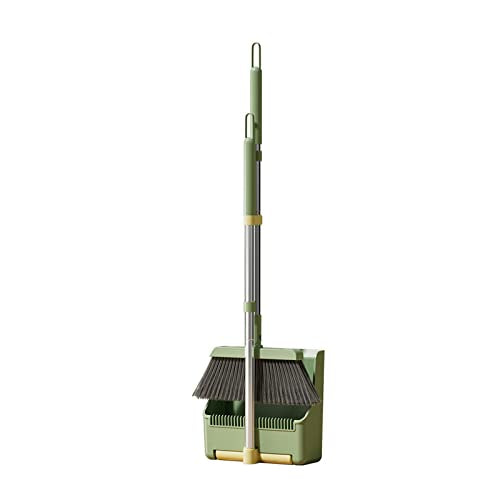 Broom and Dustpan Set, Broom with Dustpan Combo Set Hand Brooms for Home & Kitchen with Elongated Tooth Comb, Long Handle Upright Stand Up Outdoor Brooms, Household Cleaning Supplies Home Essentials