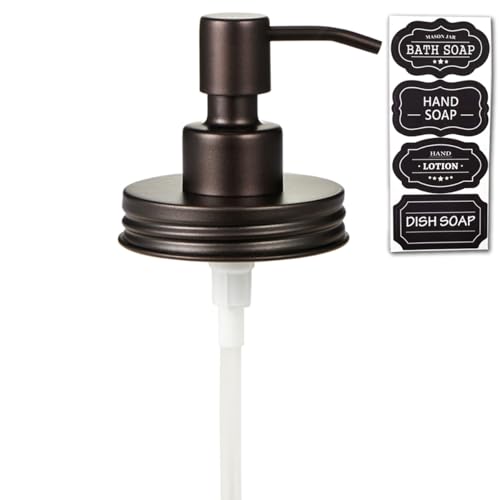 Amolliar Mason Jar Liquid Soap Dispenser Lid, Rust Proof Stainless Steel, Cute Farmhouse Decor for Kitchen, Bathroom, Bath, Refill Liquid Soap Pump for Hand Soap, Dish Soap, Lotion Soap, Bronze 1 Pack - color: Bronze, size: 1 Pack