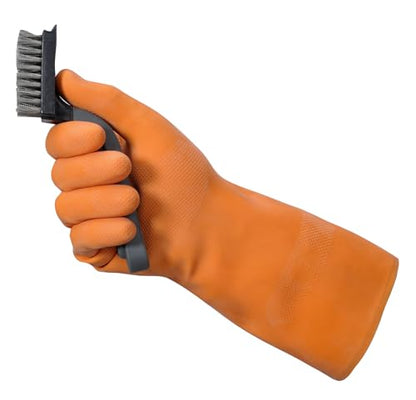 Mr. Clean Ultra Grip Heat-Resistant Reusable Gloves with Soft Cotton Flock Lining, Orange, Medium - size: Medium (Pack of 1)