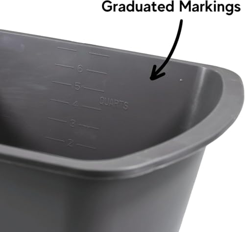 Vakly Wash Basins – Rectangular Plastic 7-Quart Graduated Hospital Soaking Tub with Markings – Small Portable Washbasin for Face Washing, Cleaning, Foot Bath, Dishes, Laundry & Bedside Care