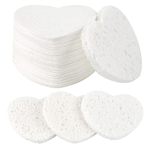 50-Count Facial Sponges Compressed, 100% Natural Cellulose Face Sponge Professional Cosmetic Spa Sponges for Face Cleansing, Exfoliating Mask, Makeup Removal for Travel and Home, White - color: 50- Pack White