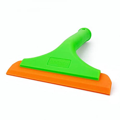 Super Flexible Silicone Squeegee, Auto Water Blade, Water Wiper, Shower Squeegee, 5.9'' Blade and 7.5'' Long Handle, for Car Windshield, Window, Mirror, Glass Door - color: Green